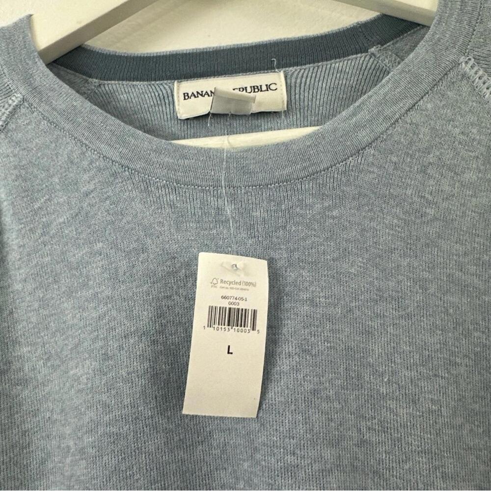 Sold NWT Banana Republic Crew Neck Pullover Blue Shirt Men's Size L - Picture 4 of 5